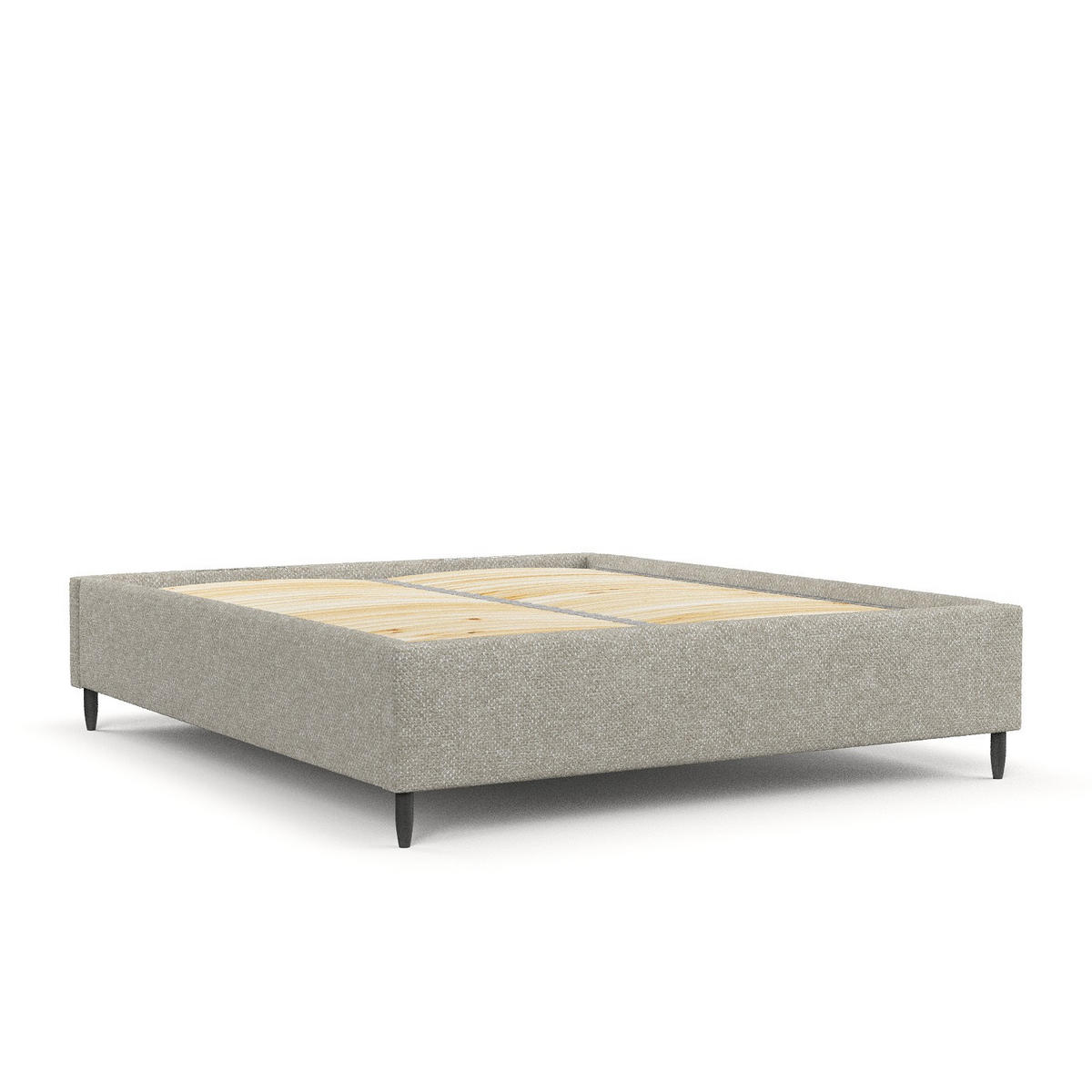 POLSTERBETT Larch Beige Grau 120/200 cm im Chenille-Stoff - Beige/Schwarz, Holz/Holzwerkstoff (120/200cm) - Maison de Reve