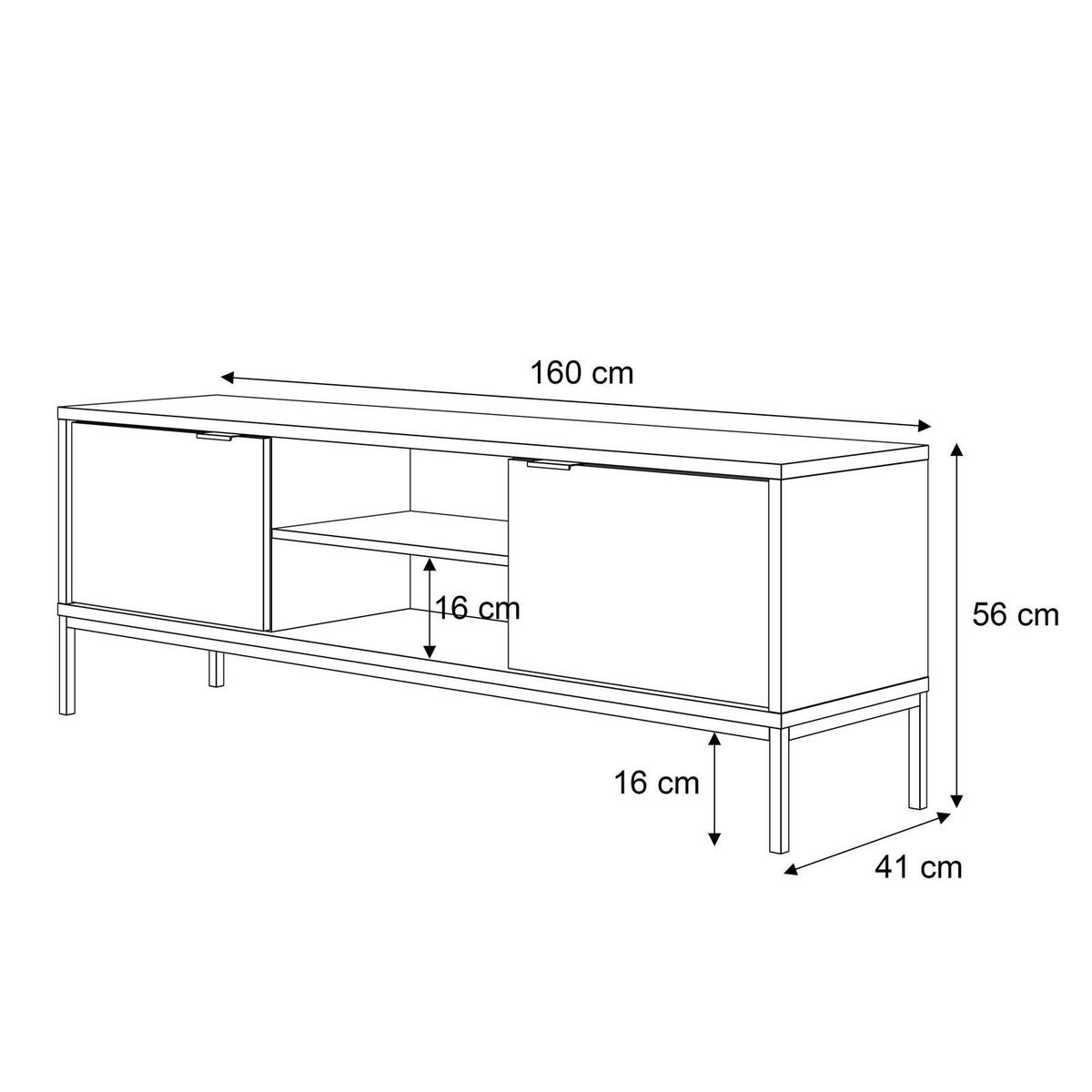 TV Element LIAM mit Ablagen - Schwarz, Holzwerkstoff (160/56/41cm) - Lookway