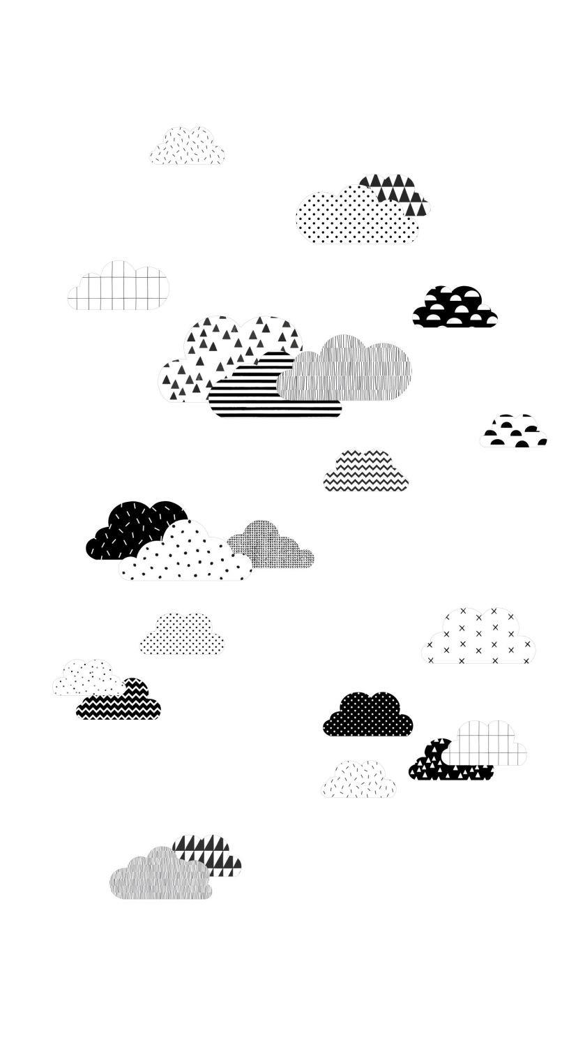 FOTOTAPETE Wolken 150 x 279 cm - Schwarz, Papier (150/279cm) - ESTAhome