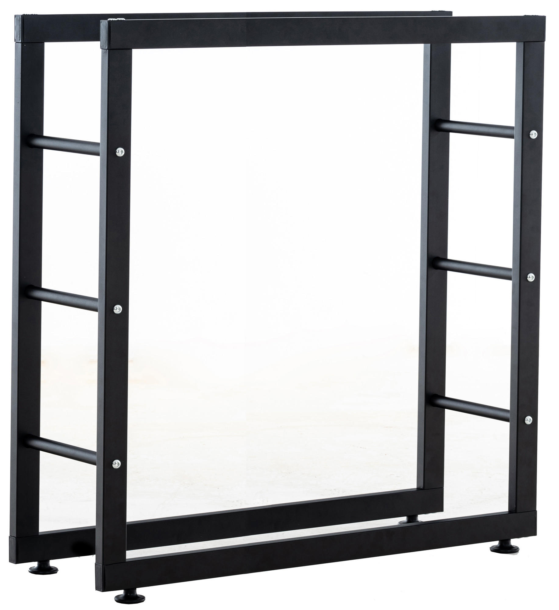 KAMINHOLZSTÄNDER Kerry-II, 25x80x80 Schwarz - Schwarz, Metall (80/80/25cm) - TPFLiving