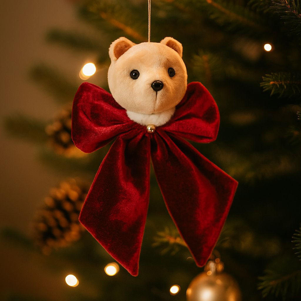 SAMTSCHLEIFE Tiermotiv 20/30 cm - Rot/Weiß, Textil (20/8/30cm) - Home Styling Collection