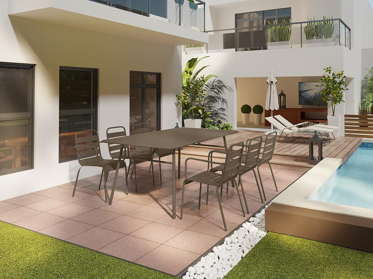 GARTENSESSEL stapelbar 2er-Set - Metall - Taupe - MIRMANDE von MYLIA - Braun, Metall (59/79/56cm) - Vente-Unique