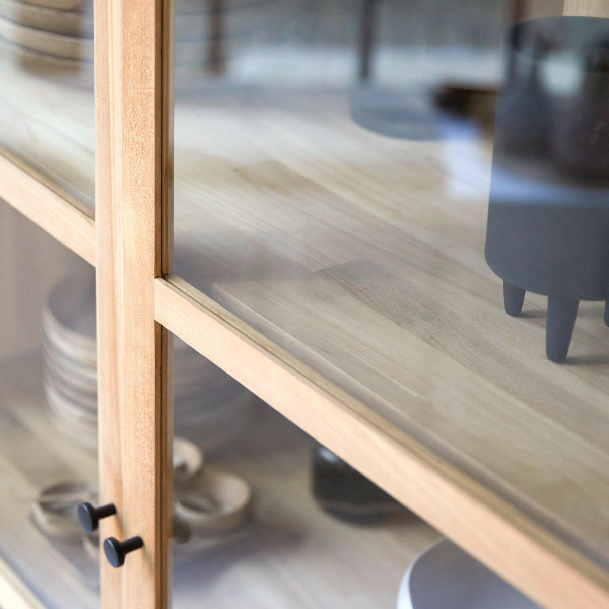 VITRINENSCHRANK Babeth Natur aus Teak - Naturfarben, Holz (120/173/45cm) - Tikamoon