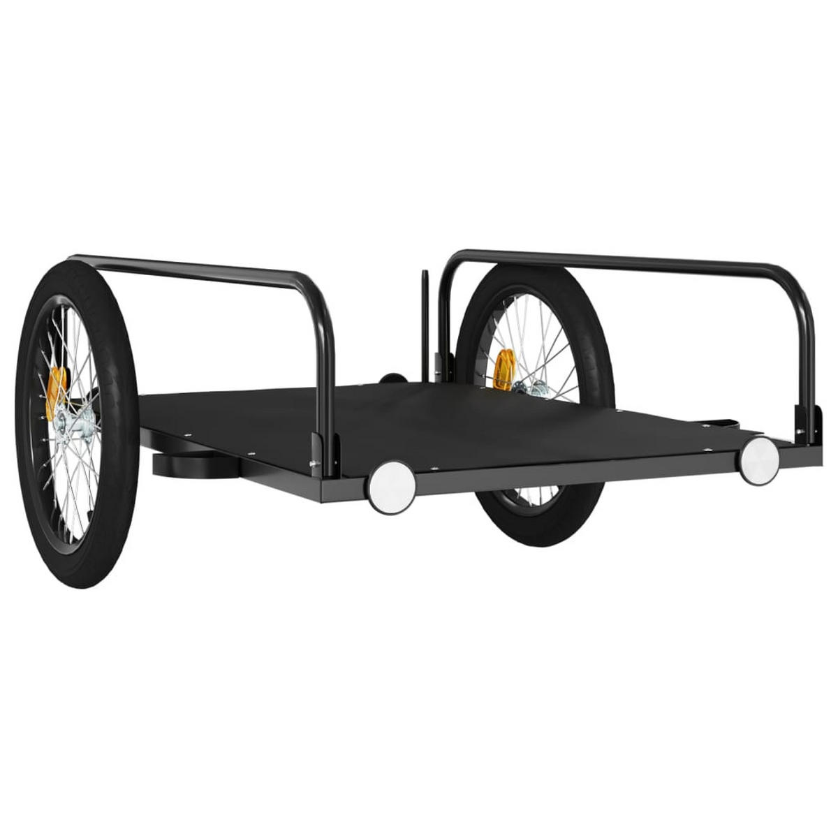 FAHRRADANHÄNGER Schwarz 135/70/37 Cm Eisen - Schwarz, Metall (70/37/135cm) - vidaXL