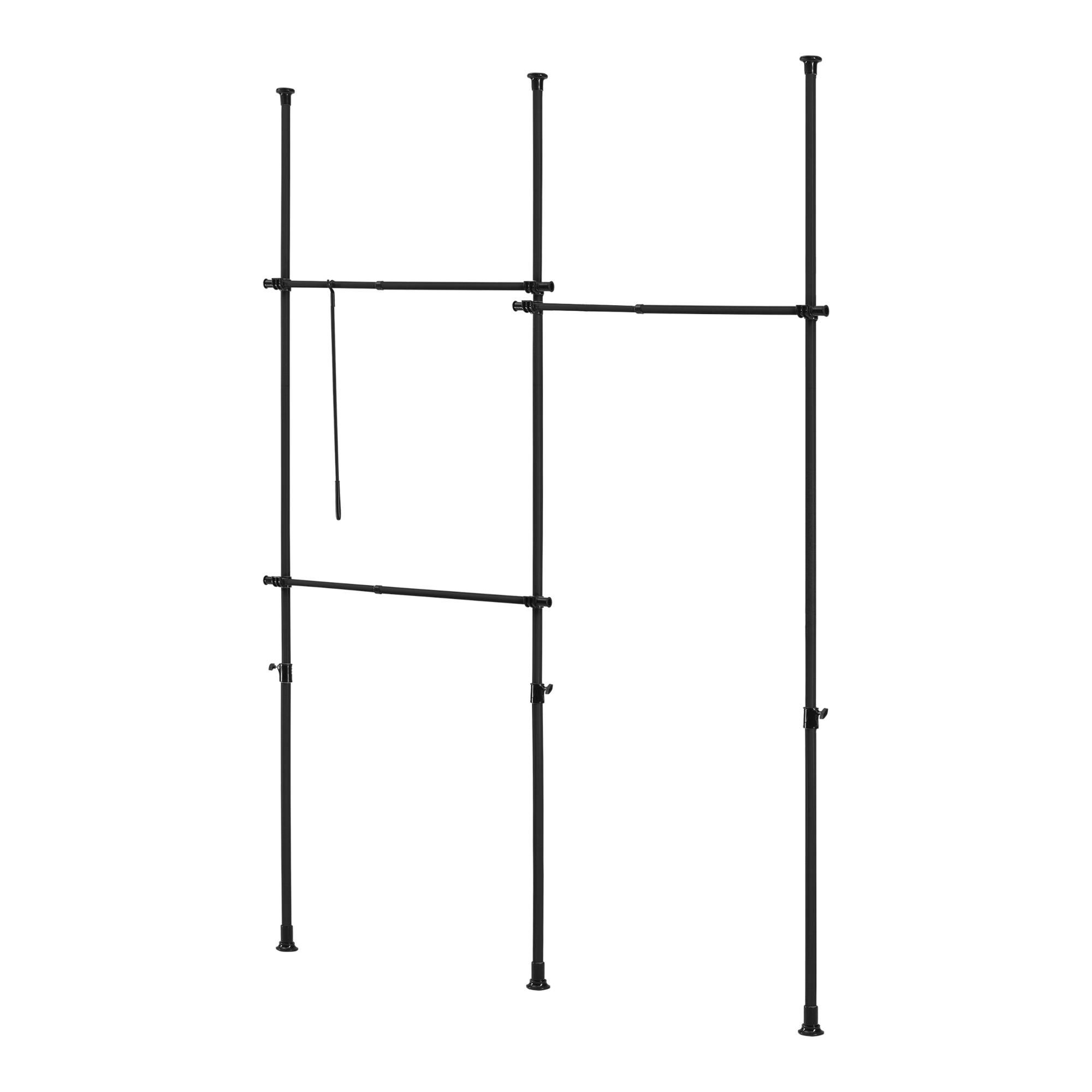 TELESKOPGARDEROBE Kemi - Schwarz, Metall (230/278/5cm) - [en.casa]