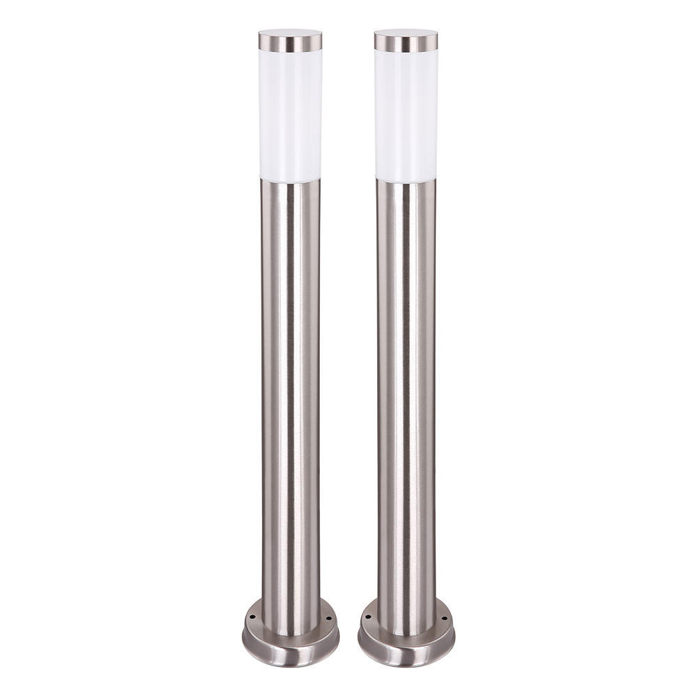 LED WEGELEUCHTE Edelstahl Silber 2er Set - Silberfarben, Metall (7.8/7.8/80cm) - Globo Lighting