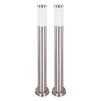 LED WEGELEUCHTE Edelstahl Silber 2er Set - Silberfarben, Metall (7.8/7.8/80cm) - Globo Lighting