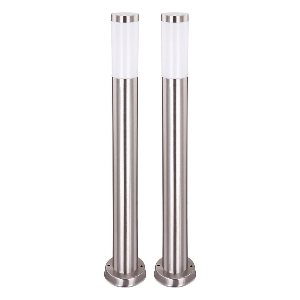 LED WEGELEUCHTE Edelstahl Silber 2er Set - Silberfarben, Metall (7.8/7.8/80cm) - Globo Lighting