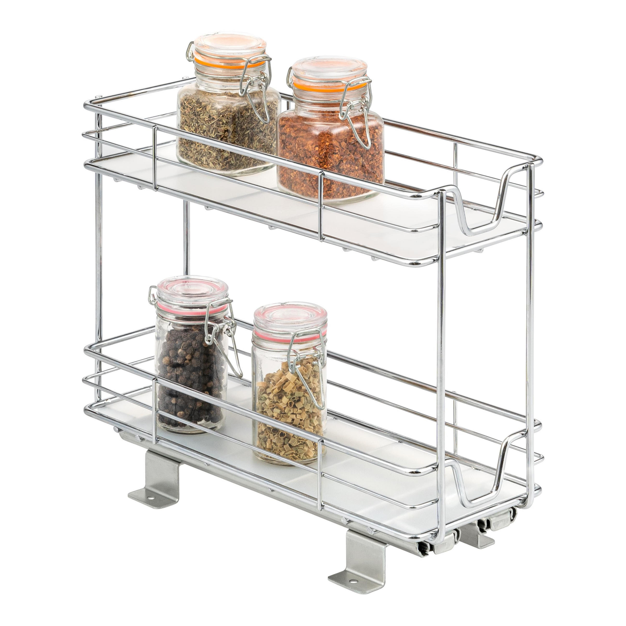 TELESKOP-GEWÜRZREGAL 2-stöckig Metall mit Einlegeboden verchromt - Chromfarben, Metall (11.5/23.5/29cm) - bremermann