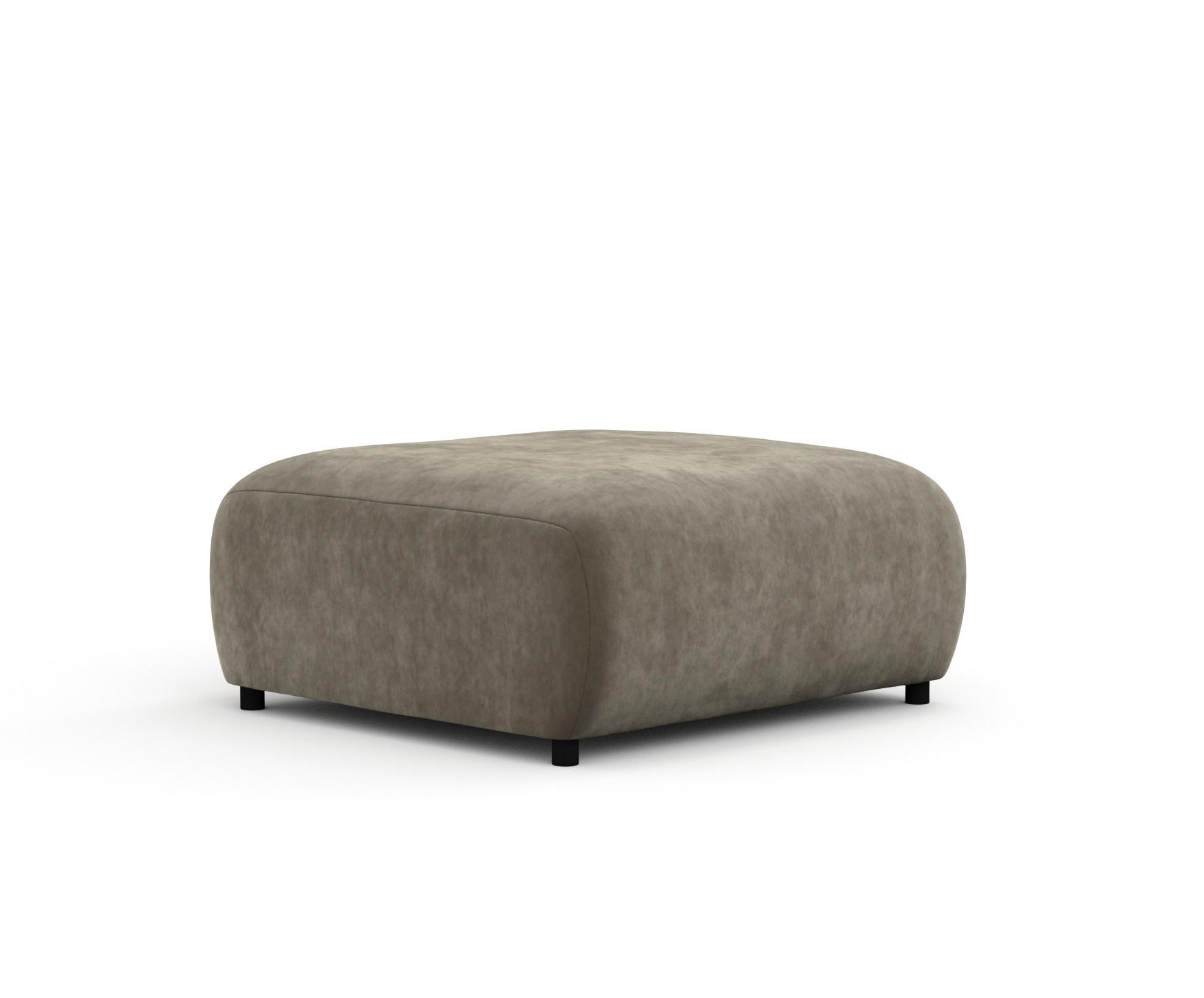 POUF S Zanzibar Taupe Samtstoff - Taupe/Schwarz, Holz/Holzwerkstoff (88/37/88cm) - Maison de Reve