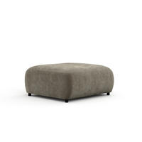 POUF S Zanzibar Taupe Samtstoff - Taupe/Schwarz, Holz/Holzwerkstoff (88/37/88cm) - Maison de Reve