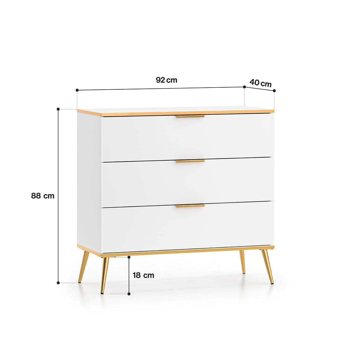 KOMMODE Zora Weiß - Weiß, Holzwerkstoff (92/88/40cm) - Petits-meubles