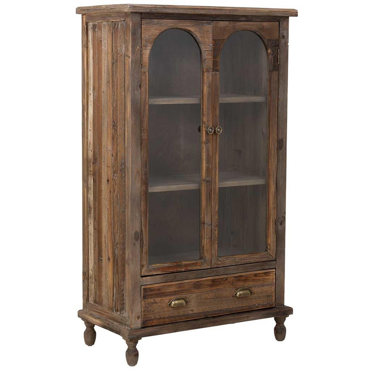 VITRINE mit 2 türen und 1 schublade 80x42x138 cm - Braun, Holz (80/138/42cm) - Wanderlust