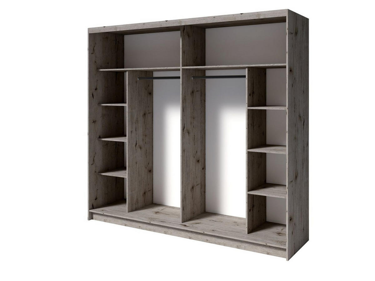 KLEIDERSCHRANK Wellington Eiche 230/215/62 - Eichefarben/Graphitfarben, Holzwerkstoff (230/215/62cm) - RAUMHIRSCH FURNITURE
