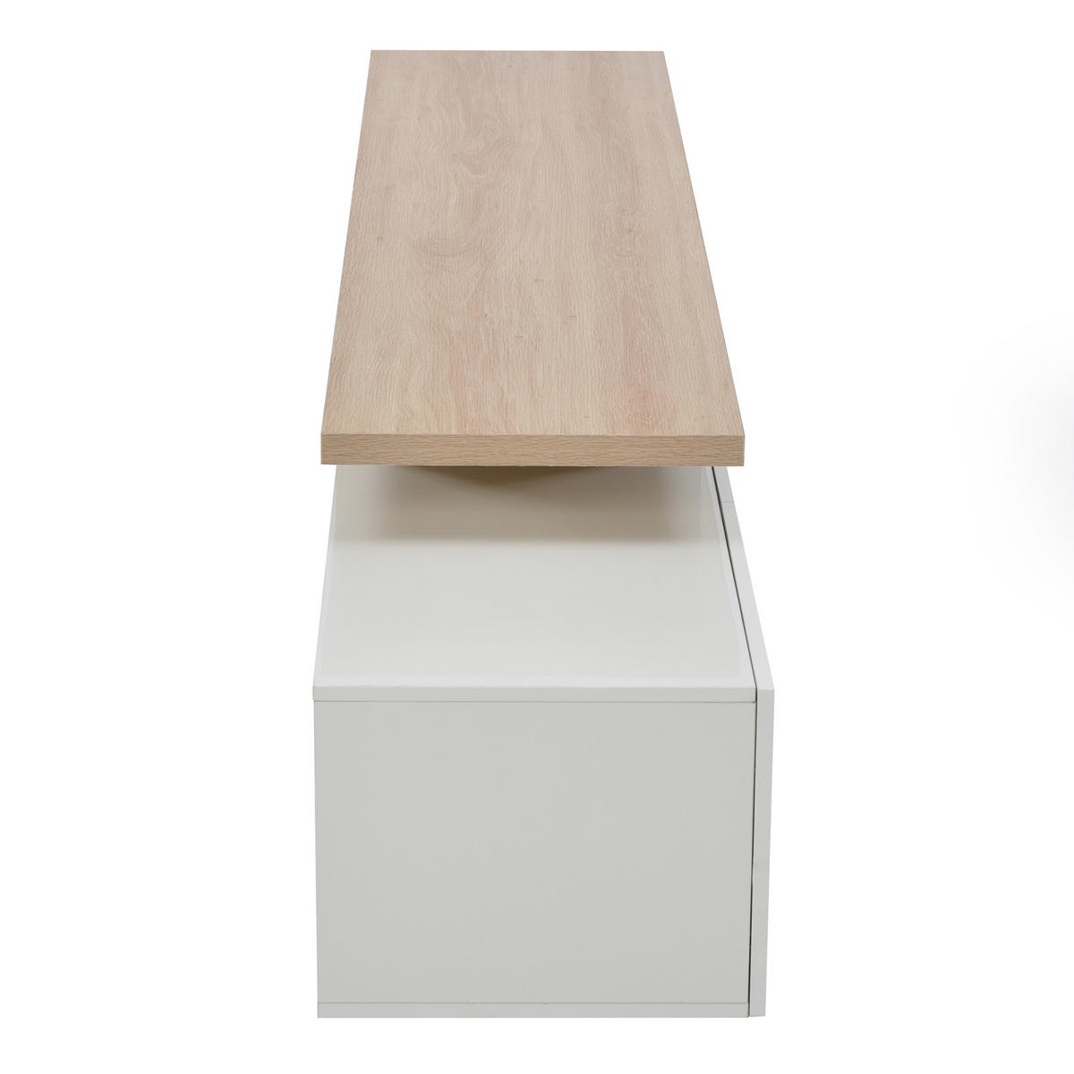 TV LOWBOARD 200x39x42 cm LED 7 Farben Tischplatte weiß - Weiß, Holz (200/42/39cm) - LEBENLANG