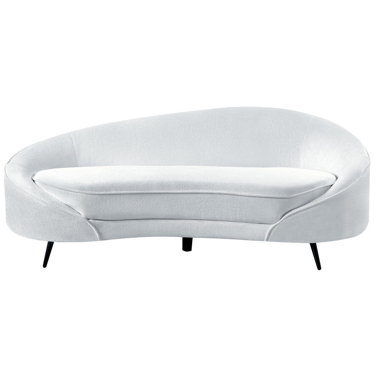 3-SITZER-SOFA Bouclé weiß/schwarz Savar - Schwarz/Weiß, Textil (183/69/84cm) - Beliani