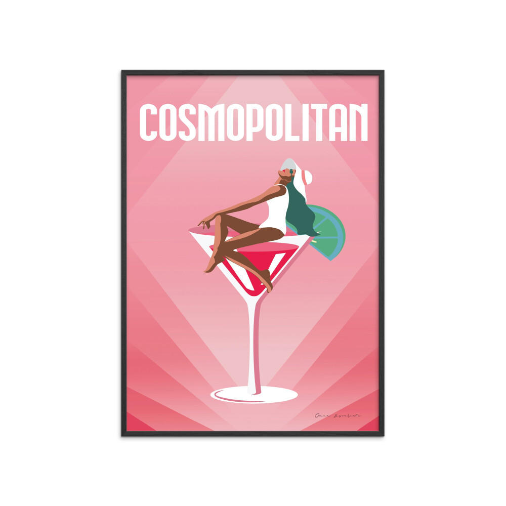 POSTER mit Rahmen Wild Apple - Cosmopolitan - Pink/Schwarz, Holz/Papier (50/70cm) - Poster&Frame