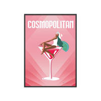 POSTER mit Rahmen Wild Apple - Cosmopolitan - Pink/Schwarz, Holz/Papier (50/70cm) - Poster&Frame