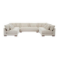 SOFA ohne Schlafmöglichkeit - 9 Personen - Samt, Stoff - Beige - - Beige, Textil (375/85/274cm) - Vente-Unique