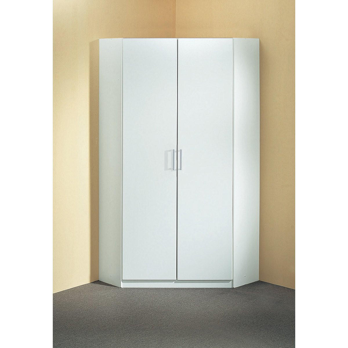 ECKSCHRANK 2 Türen - L95 cm - Weiß, Holzwerkstoff (95/198/95cm) - Calicosy