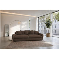 BIGSOFA Hereford XXL Flachgewebe Braun inkl. 12 Kissen 274/131/61 cm - Dunkelbraun, Kunststoff/Textil (274/61/131cm) - foamnova