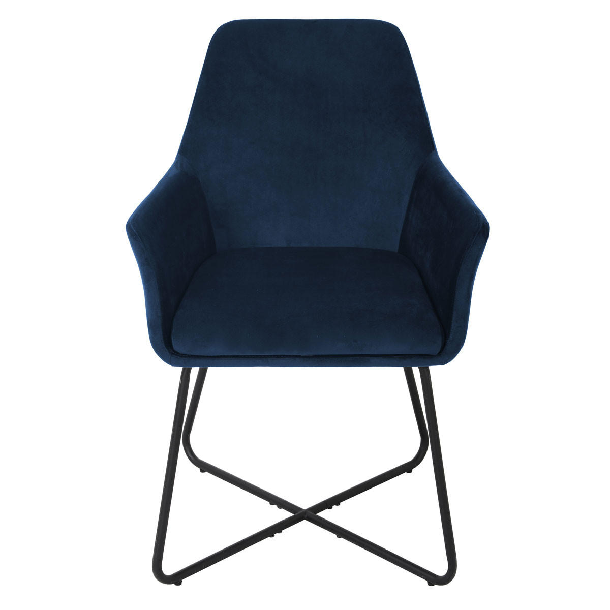 ESSZIMMERSTUHL JOSIE Dining 2er Set Samt Dunkelblau - Schwarz/Dunkelblau, Textil (59/88/58cm) - SVITA