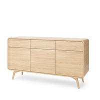 SIDEBOARD Velion Vincenza Eiche, Dreitürig mit Schubladen, abgerundete Kanten - Eichefarben, Holzwerkstoff (160/84/39cm) - Bettso