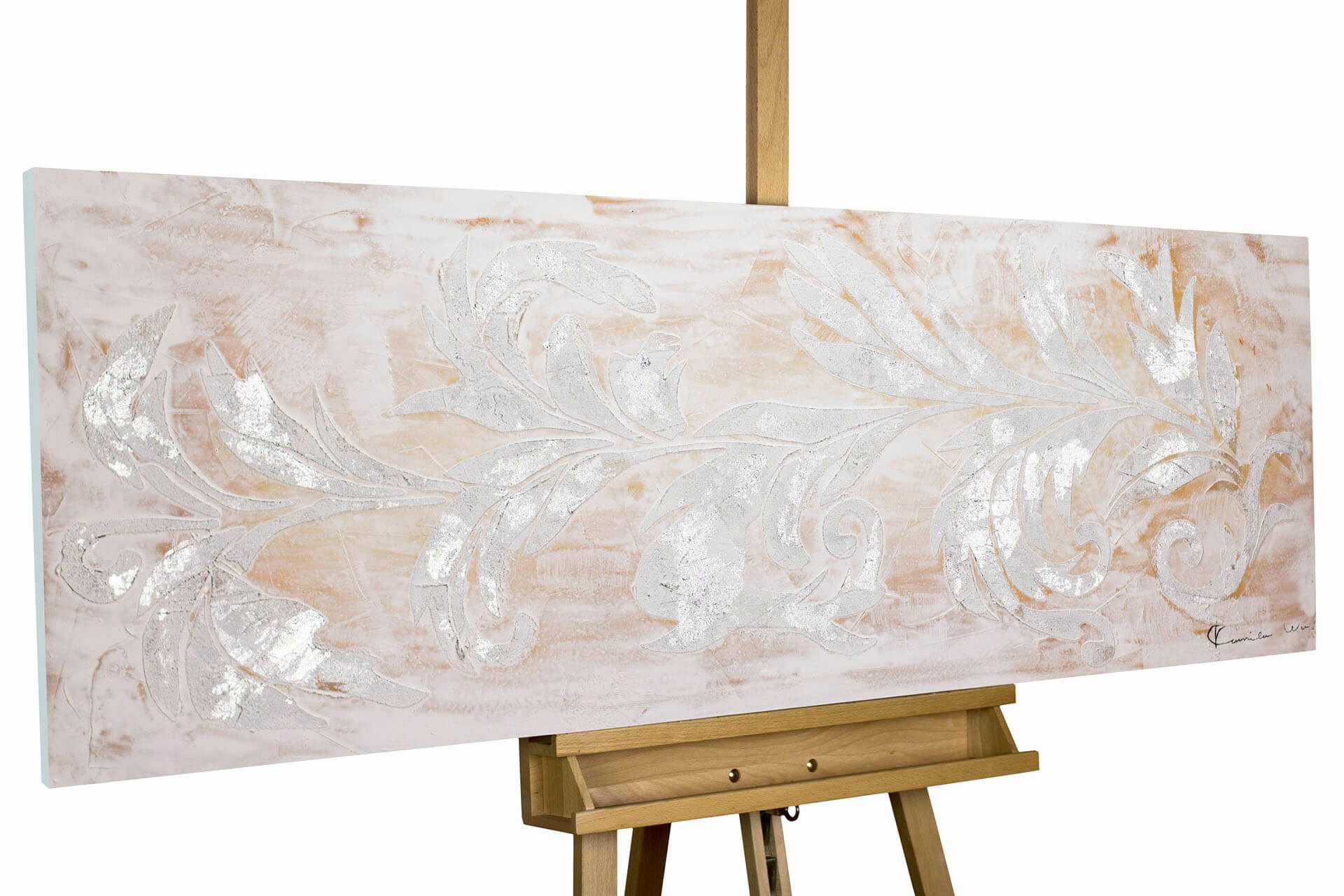 ACRYLBILD HANDGEMALT 150/50 cm - Beige, Holz/Textil (150/50cm) - KUNSTLOFT
