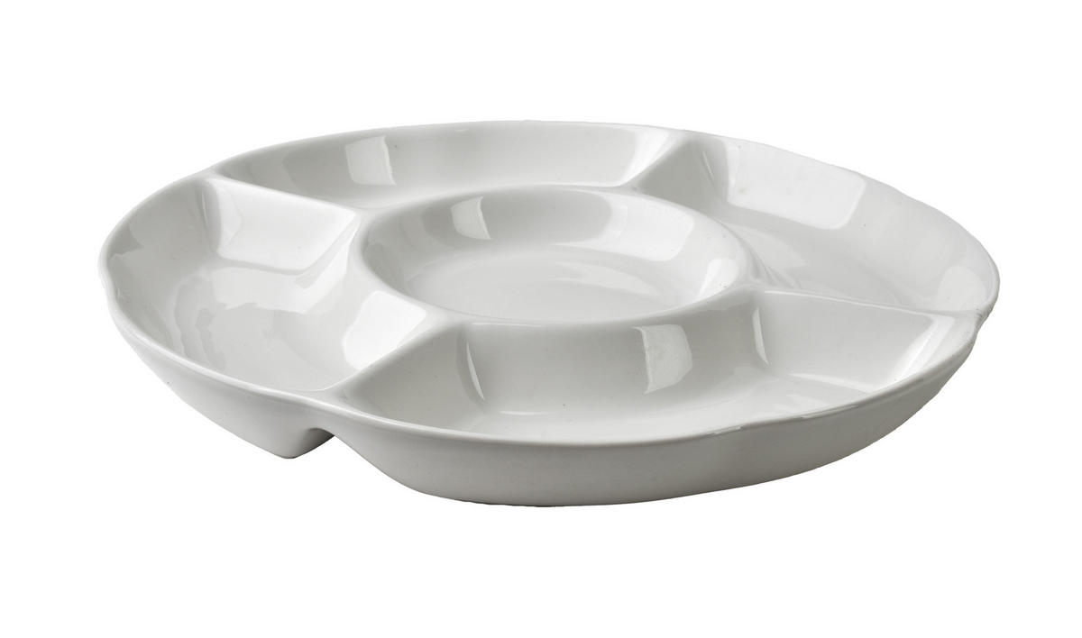 SERVIERPLATTE Basic Weiß 25/25/4 cm Keramik - Weiß, Keramik (25/4/25cm) - Mondex