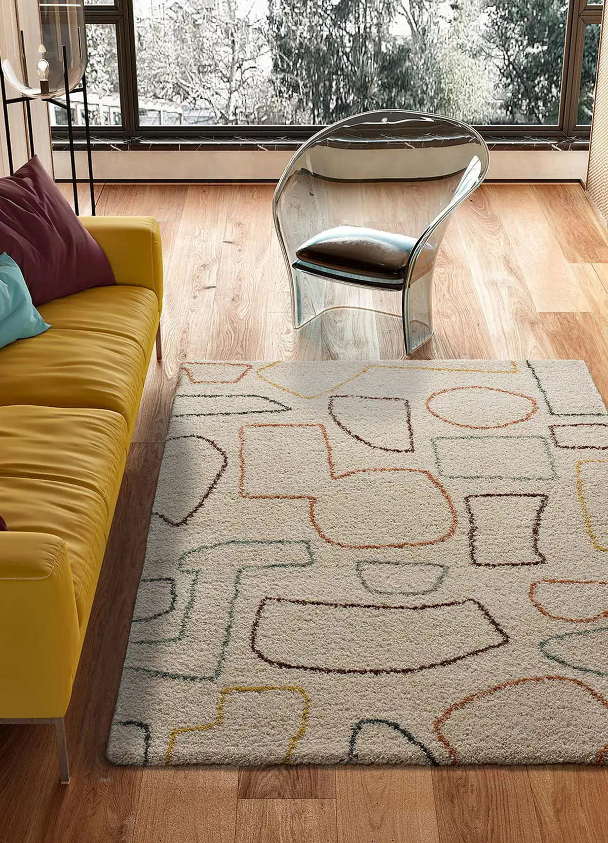 HOCHFLORTEPPICH Mehrfarbig Maris 160/230 cm - Beige/Multicolor, Naturmaterialien/Textil (160/230cm) - Atticgo