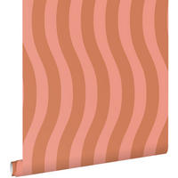 TAPETE wellenförmige Streifen 50 x 900 cm - Pink, Papier (50/900cm) - ESTAhome