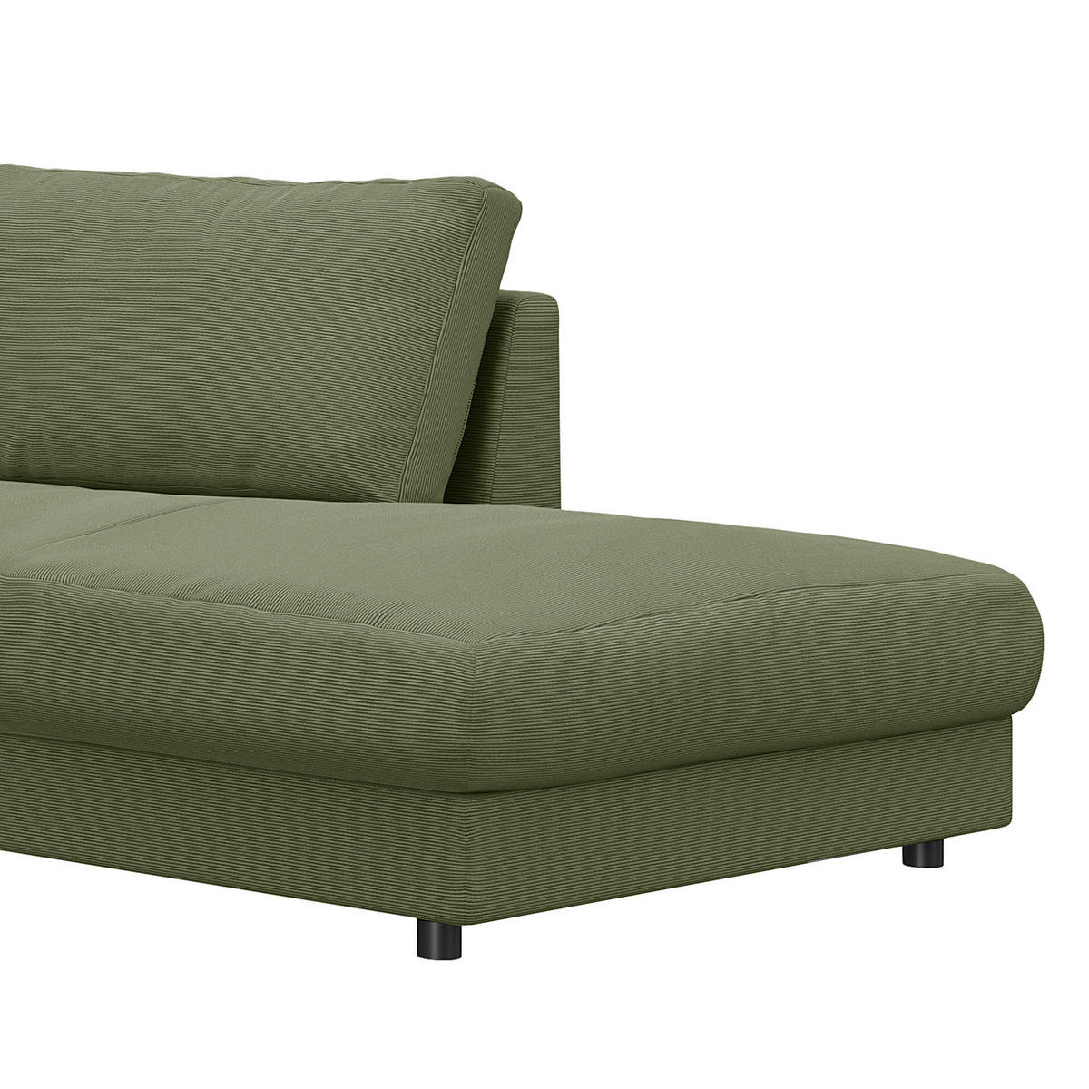 ECKSOFA mit Ottomane - Schwarz/Grün, Kunststoff/Textil (267/254cm) - home24