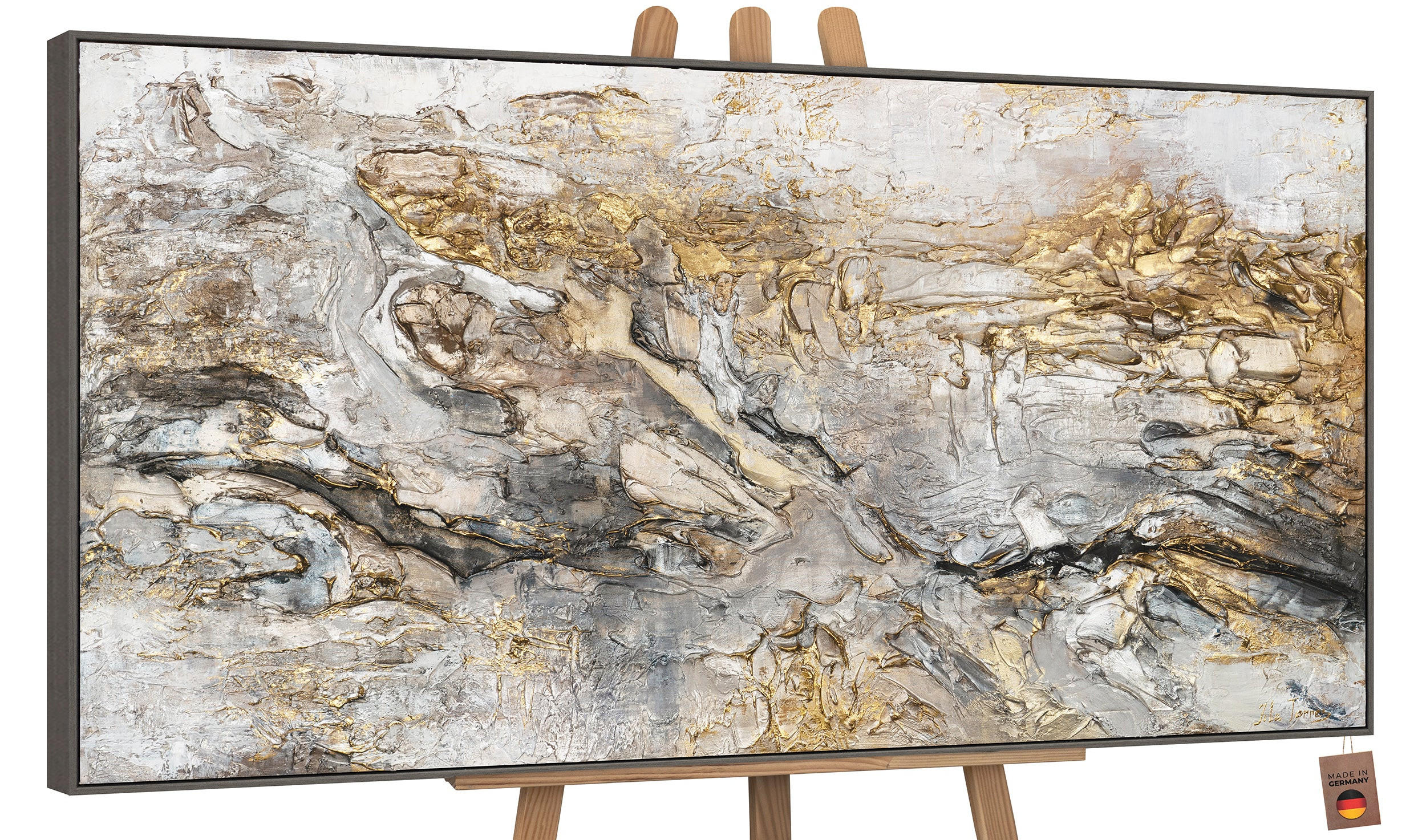 GEMÄLDE Klassik Schattenfugenrahmen Grau 200x100 cm - Grau, Holz (200/100cm) - YS-art gallery