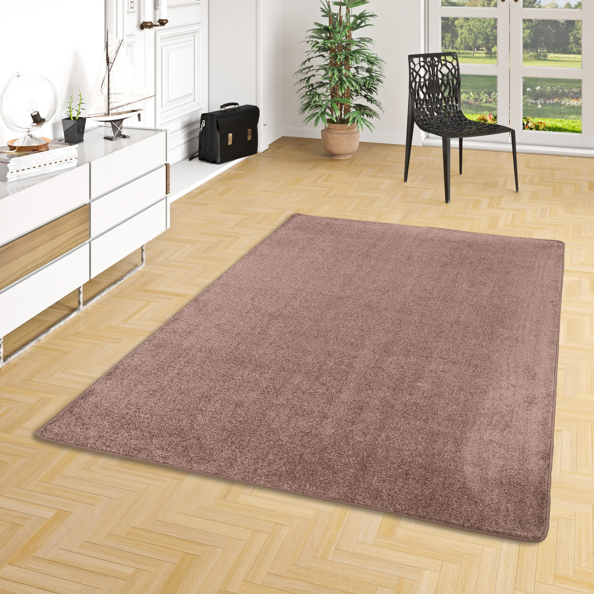 HOCHFLOR VELOURS TEPPICH LUNA - Mokka, Textil (160/240cm) - Snapstyle