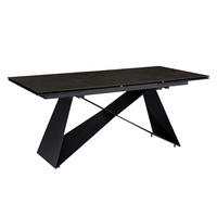 ESSTISCH Ausziehbar Keramik Glas Marmoroptik Rechteckig Groß, Schwarz 180x95x78 cm - Schwarz, Keramik/Metall (95/180/78cm) - KADIMA DESIGN