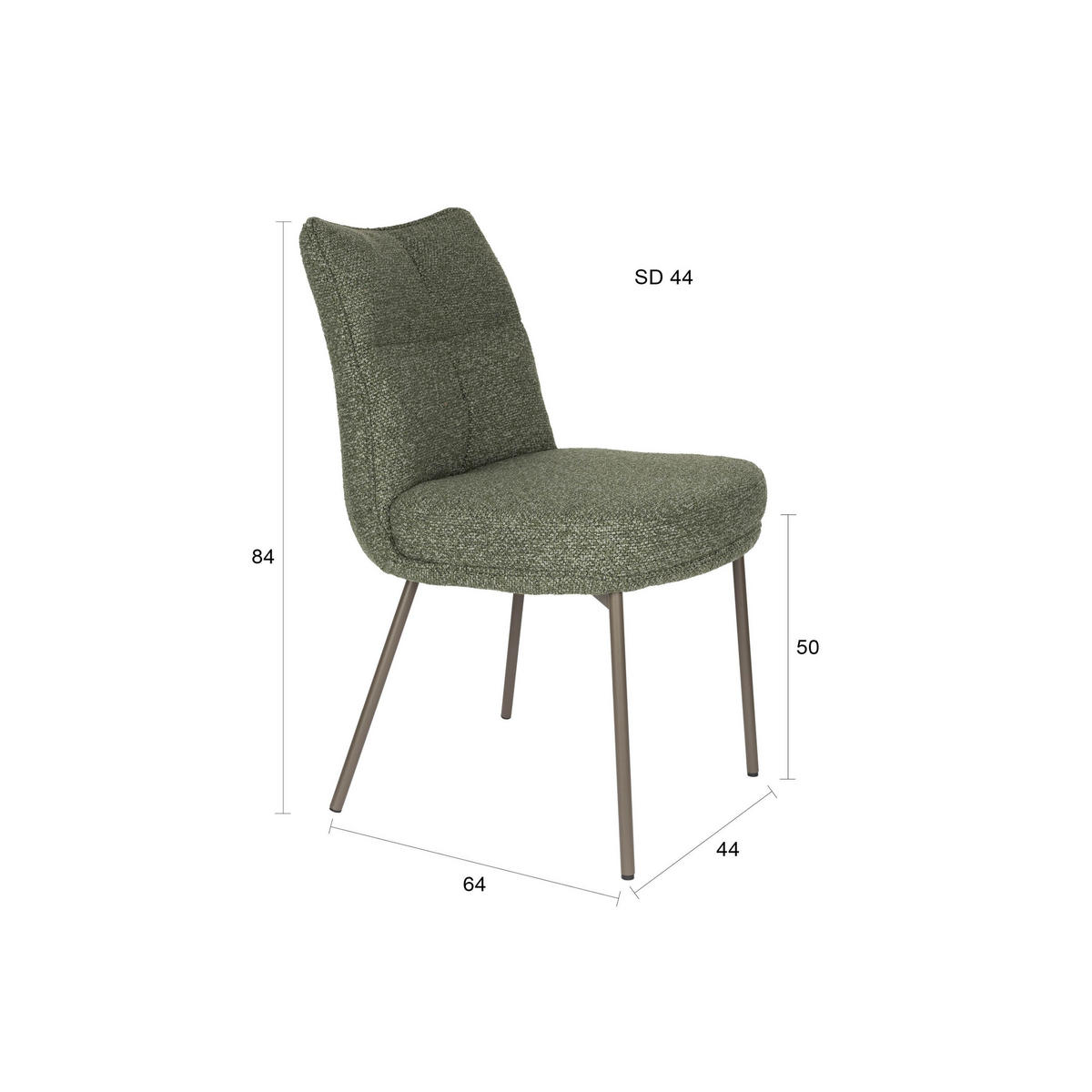 ESSZIMMERSTUHL Jacques Grün - 2 er Set - Grün, Kunststoff (44/84/64cm) - Housecraft Living