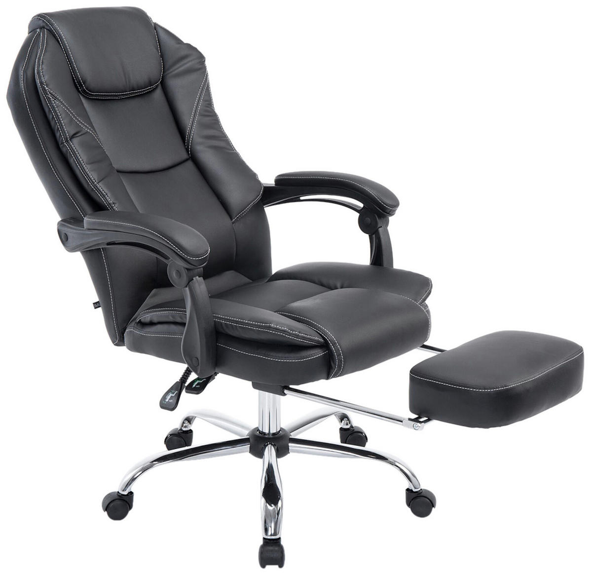 BÜROSTUHL Castan, Schwarz - Schwarz, Textil/Metall (67/124/64cm) - TPFLiving
