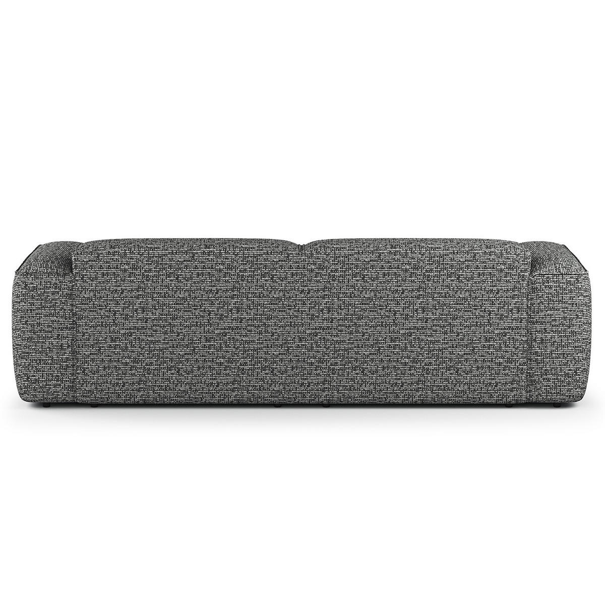 3-SITZER SOFA - Schwarz/Grau, Kunststoff/Textil (251/71/102cm) - home24