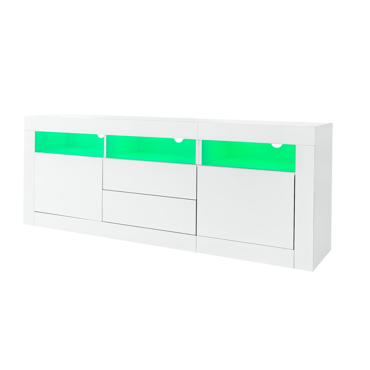 TV-ELEMENT mit LED-Beleuchtung 160 x 35 x 60 cm Hochglanz Weiß - Weiß, Holzwerkstoff (35/60/160cm) - Beauniv
