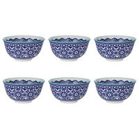 SCHALEN 6er-Set Ornaments 240 ml - Blau, Keramik (11/11/5cm) - Butlers