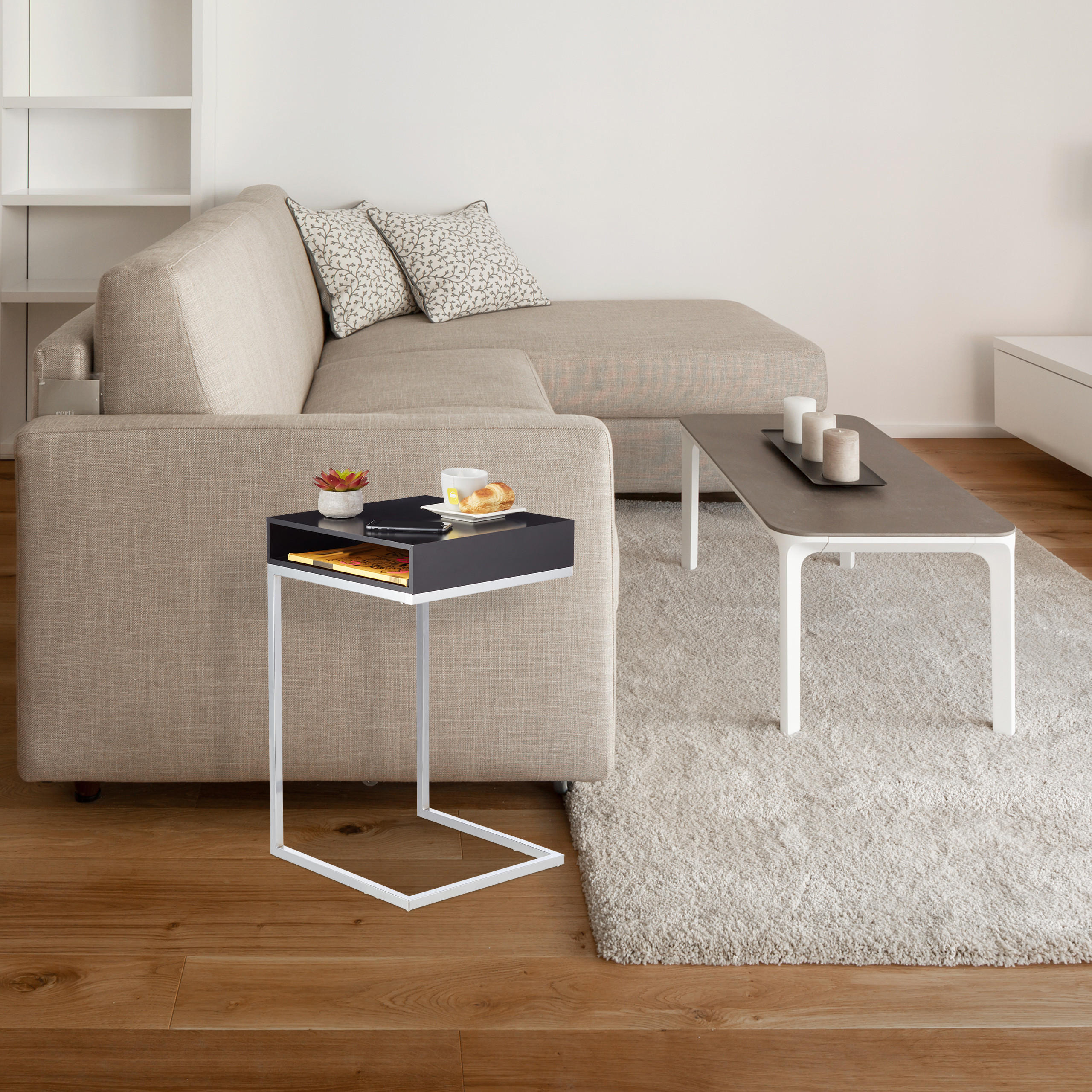 BEISTELLTISCH - Multicolor, Holzwerkstoff/Metall (38/37/63cm) - Relaxdays