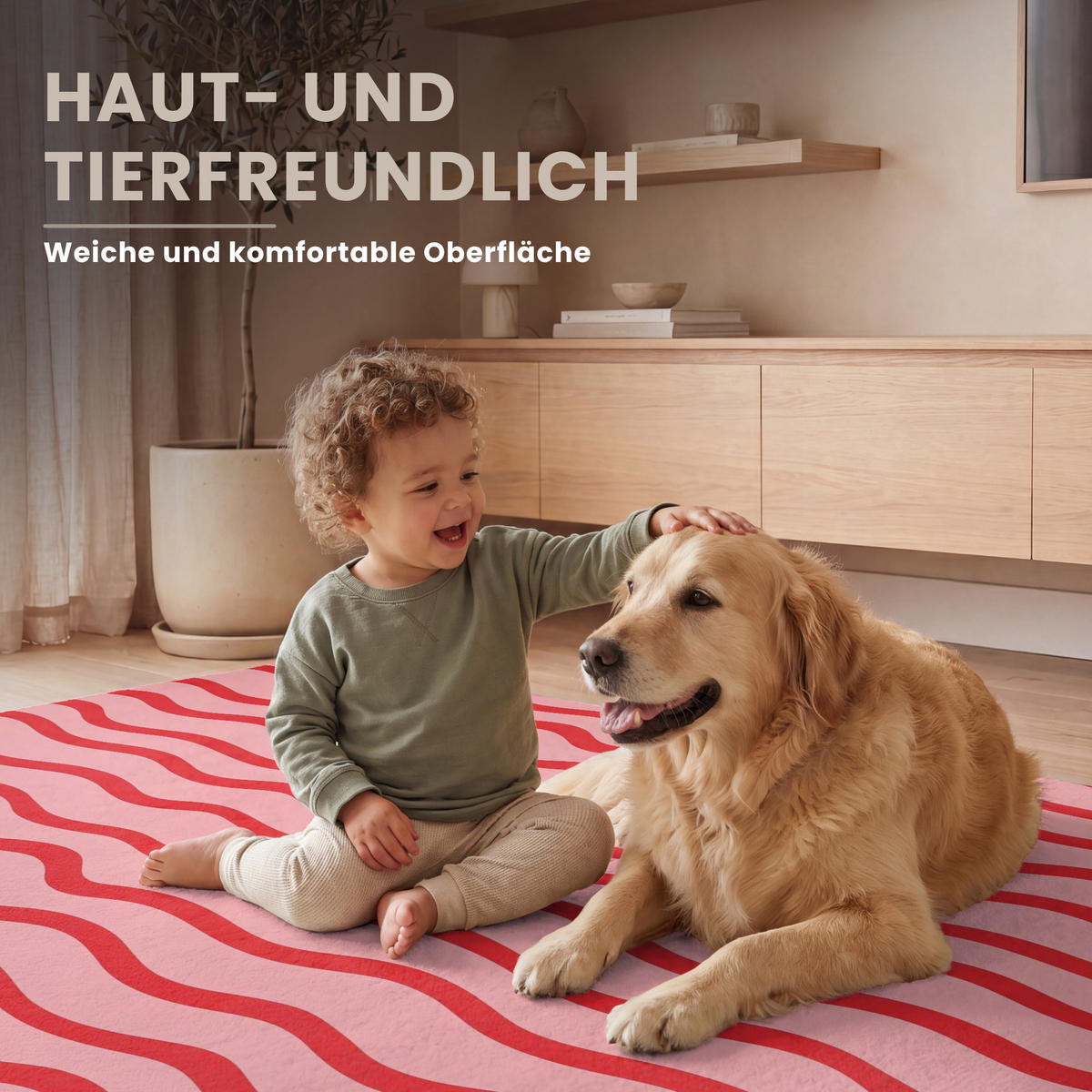 TEPPICH - Verspielt - Muster - Rot - 140x200 cm - Rot, Kunststoff/Textil (140/0.4cm) - OnlyWow
