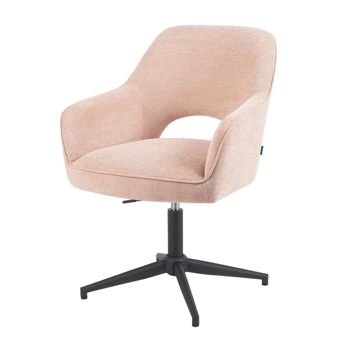BÜROSTUHL Mika-Bryn - Schwarz/Rosa, Textil/Metall (60/84/65cm) - DUBI Möbel