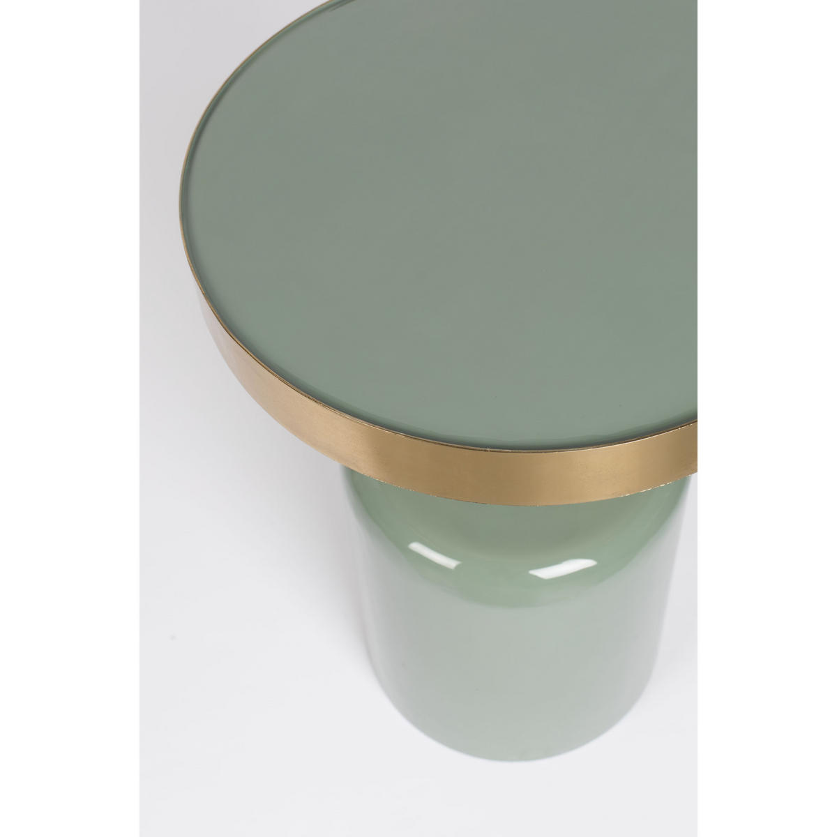 BEISTELLTISCH Glam Rund 36 cm Grün/ Gold - Grün, Metall (36/36/51cm) - Zuiver