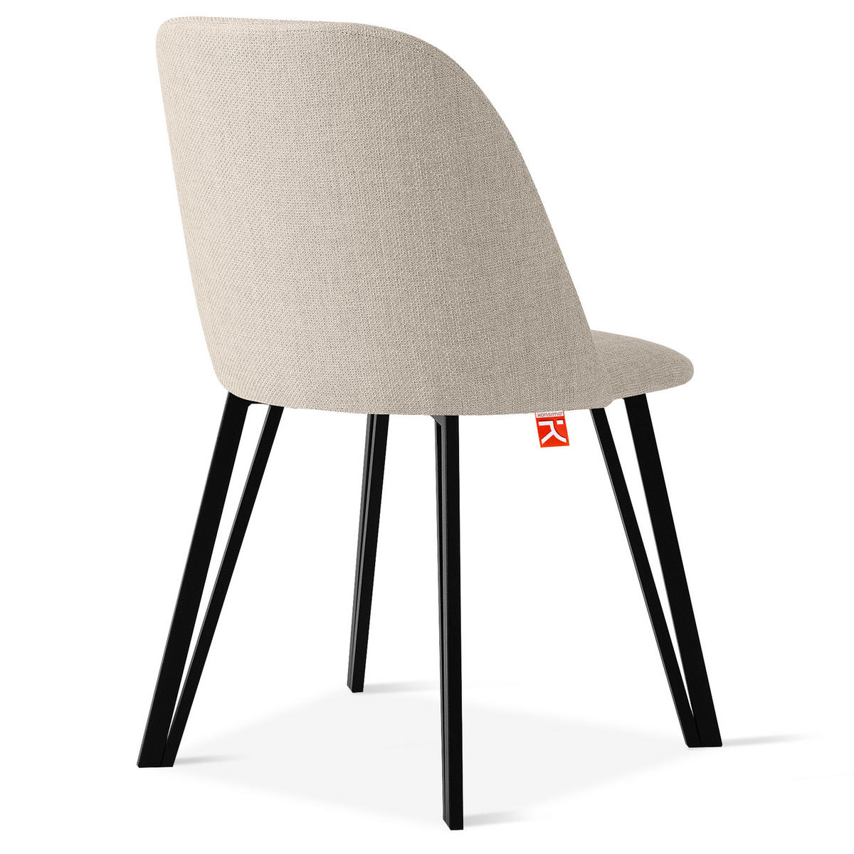 POLSTERSTUHL SPENO Esszimmerstühle 2er Set - Beige/Schwarz, Holz/Textil (52/85/58cm) - KONSIMO®