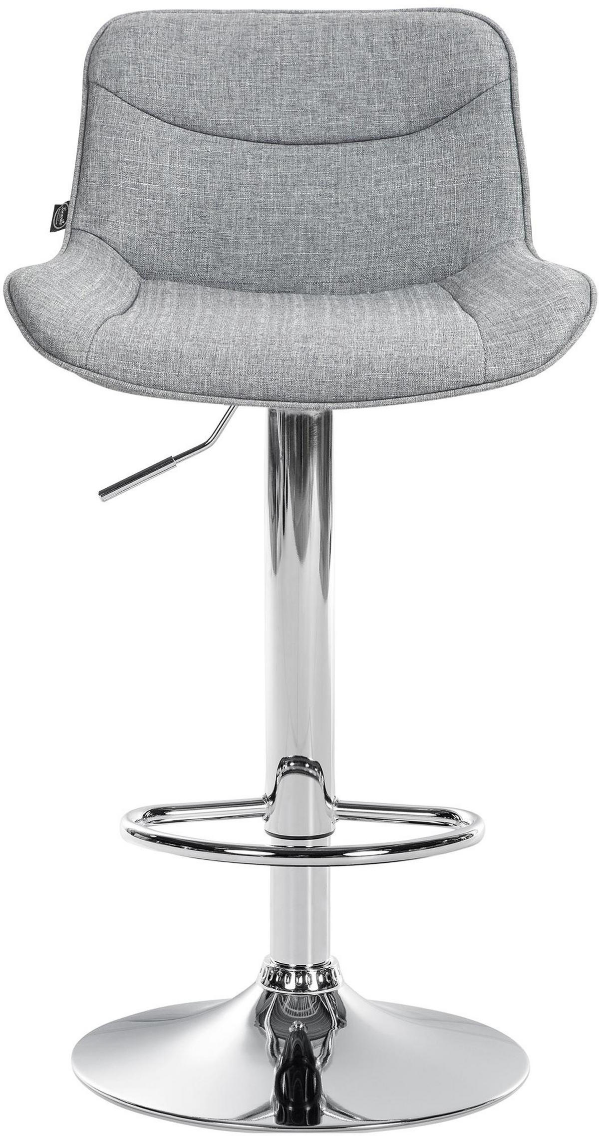 BARHOCKER 2er Set Stoff grau - Chromfarben/Grau, Textil/Metall (49/85/51cm) - CLP