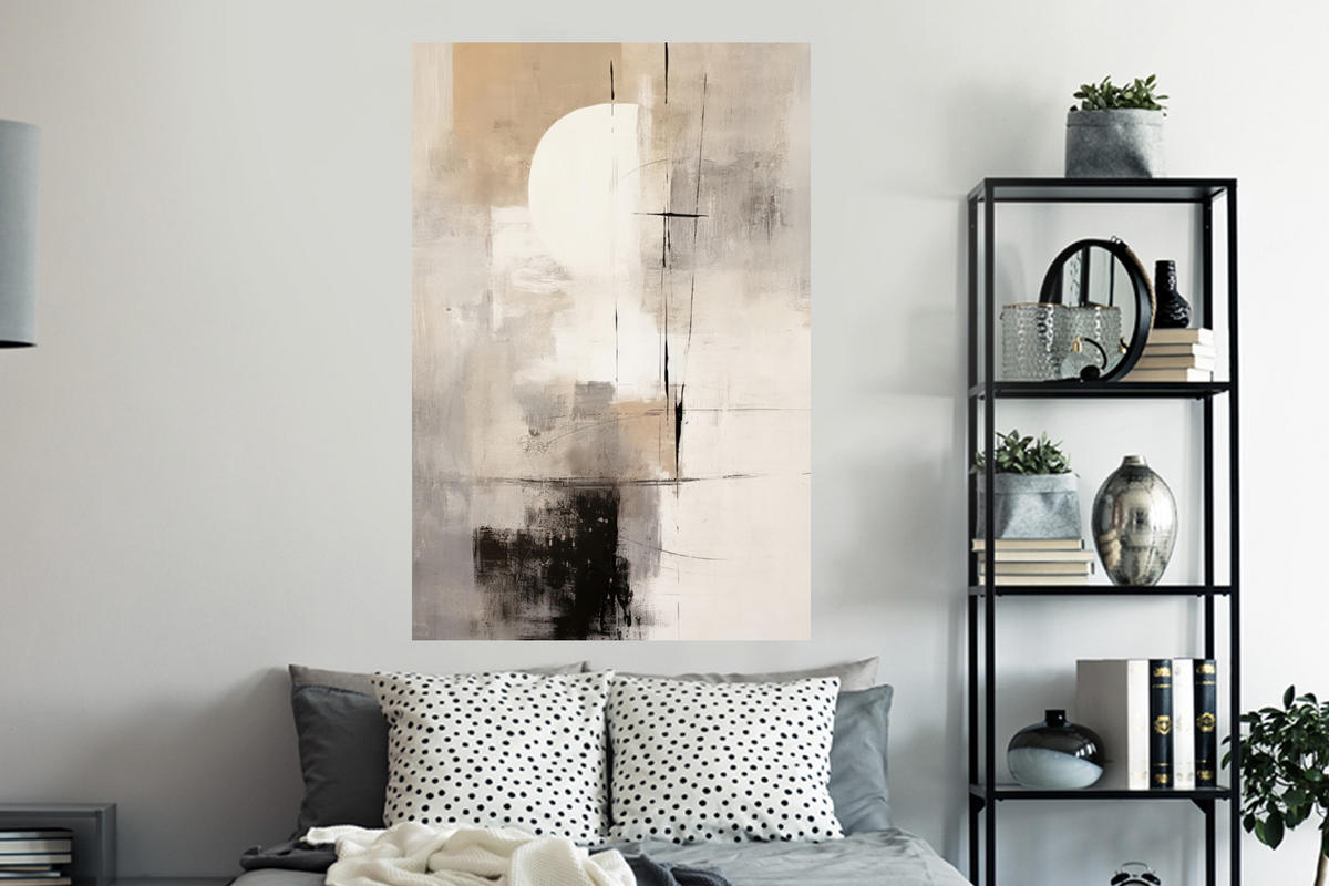 WANDTATTOO Abstrakt - Kunst - Grau 80x120 cm - Hellgrau, Kunststoff (80/120/0.1cm) - MuchoWow