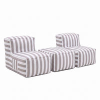 GARTENLOUNGE-SET SOFT SET 4 Beige - Beige, Textil - Muffo
