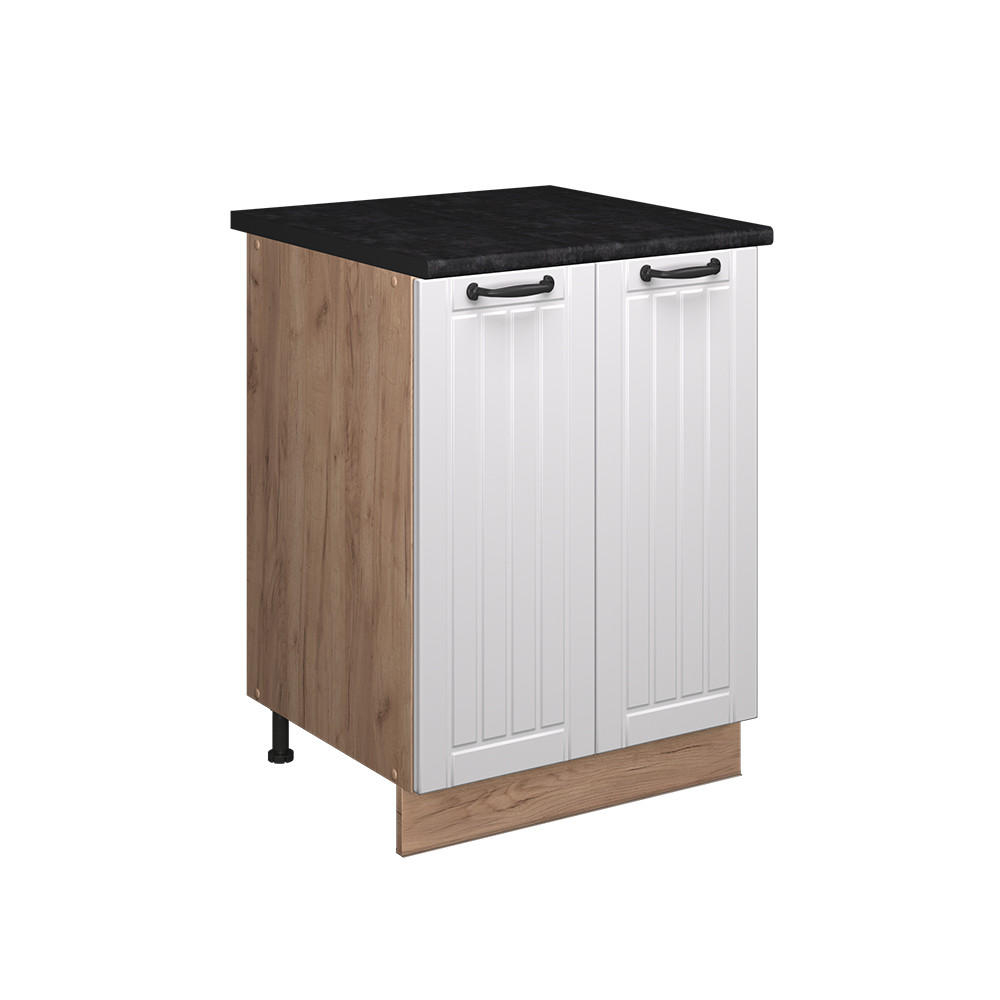 DISKBÄNKSSKÅP Fame-Line, Vitt hus på landet/Goldkraft ek, 60 cm Vit, Honungsek 82/60/60 cm