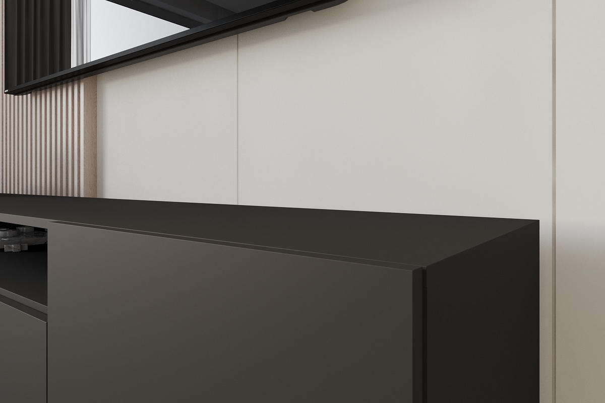 LOWBOARD ELIO-W 200x40x41 cm - Schwarz - Schwarz, Holzwerkstoff (200/40/41cm) - ALTDECOR